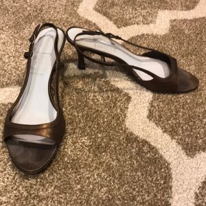 Cynthia Rowley Saxon metallic slingback sandals 10
